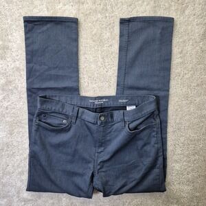 Banana Republic Traveler Pants Men Actual 33/31 Chino Blue Slim Straight Stretch